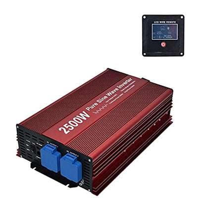 2500W Pure Sine Wave Inverter 12V to 120V AC with 2 AC outlets