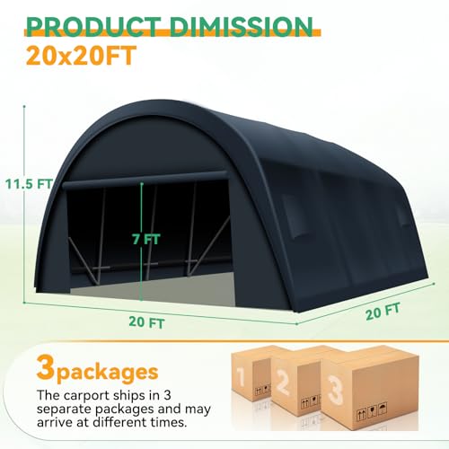 Carport 20x20 Heavy Duty 2 Car Carport Canopy
