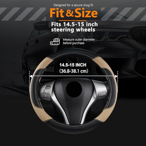 Leather Car Steering Wheel Cover