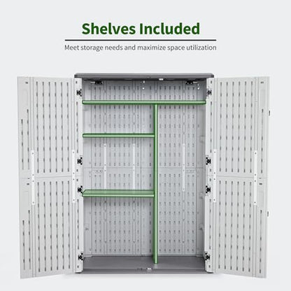 Macrout 50 Cu Ft Outdoor Storage Cabinet with Shelves