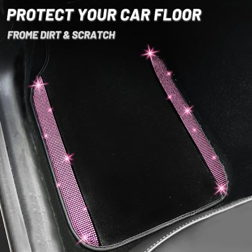 Pink Bling Car Floor Mats Full Set