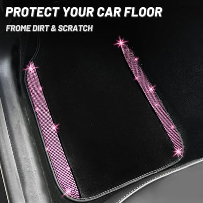 Pink Bling Car Floor Mats Full Set