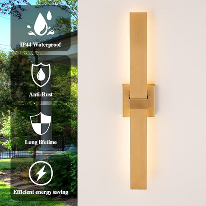 Modern LED Outdoor Wall Sconce 27.2" Gold Outdoor Wall Lights Exterior