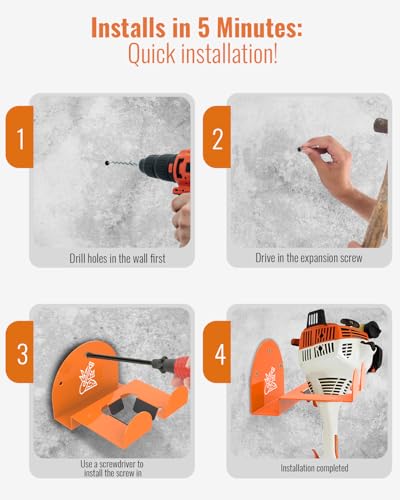 Weedeater Rack & Snow Shovel Hanger (4 Count)