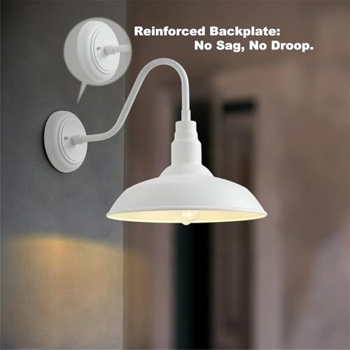 14 Inch Dome Outdoor Gooseneck Barn Light Fixture for Farmhouse