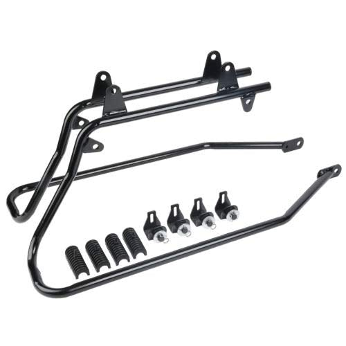 Motorcycle Hard Saddlebags with Black Conversion Brackets Fit For Harley Softail Deluxe Heritage Softail 1984 (2 Count)