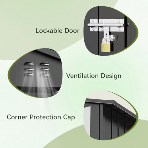 Outdoor Storage Shed Metal Garden Tool House Lockable