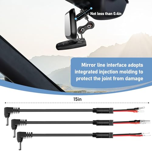 Radar Detector Mount+Rearview Mirror Hard Wire Power Cord kit 16"