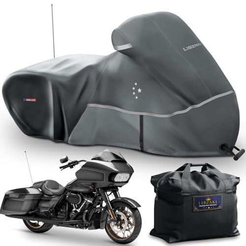 Motorcycle Cover LI LIBZAKI 600D Heavy Duty Storage for Touring Models Harley Davidson Road King