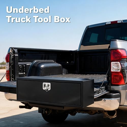 24 in Truck Tool Box Black Steel Truck Storage Tool Box