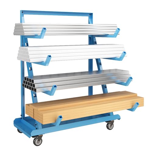 Rolling Pipe Storage Rack Cart