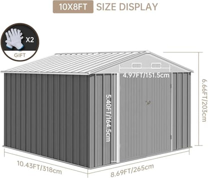 10X12FT Outdoor Metal Storage Shed