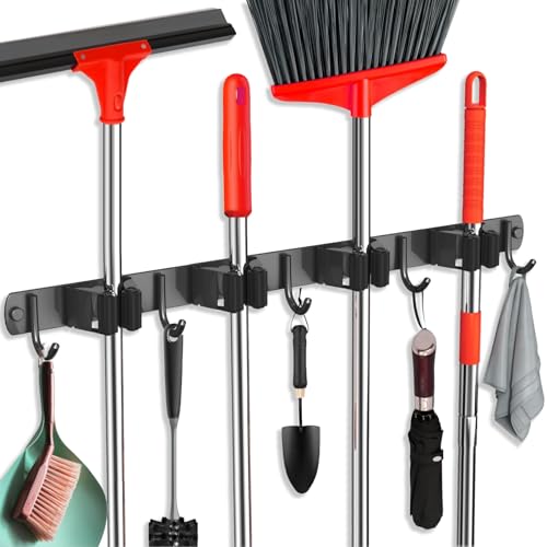 2 Pack Mop and Broom Holder Wall Mount (2 Count)