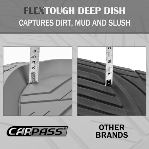 Deep Dish Rubber Floor Mats for Cars Full Set (3 Count)