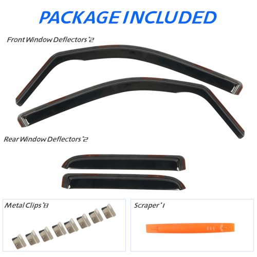 4 PCS in Channel Rain Guards for Trucks 2019