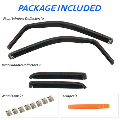 4 PCS in Channel Rain Guards for Trucks 2019