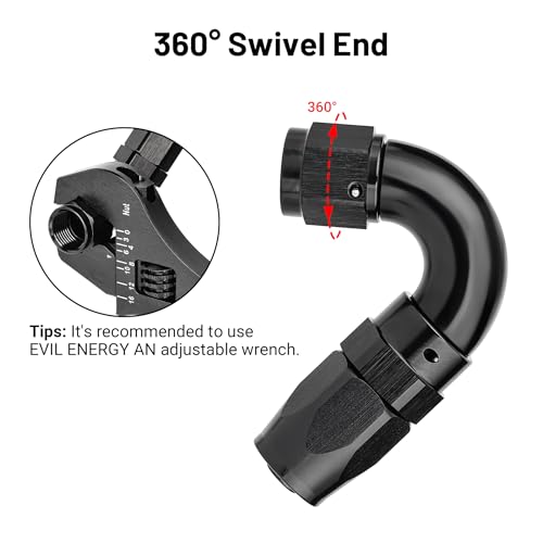 6AN 150 Degree One Piece Full Flow Hose End Fitting Swivel for CPE Braided Hose