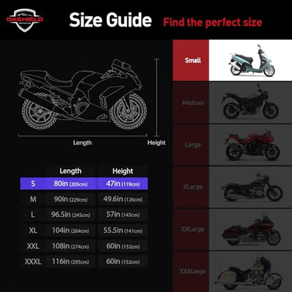 Ultimum Series Motorcycle Cover Waterproof All Weather Protection Universal Heavy Duty Night Reflector with Lock