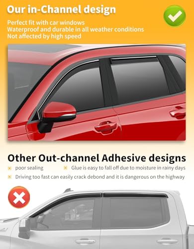 in Channel Window Visors Rain Guards for Honda CR (4 Count)