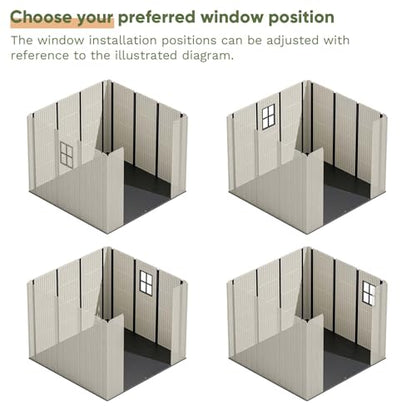 8x8 FT Resin Outdoor Storage Shed with Floor