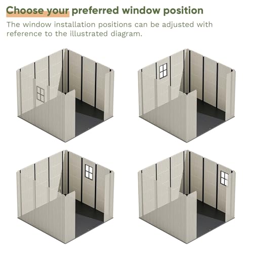 8x8 FT Resin Outdoor Storage Shed with Floor