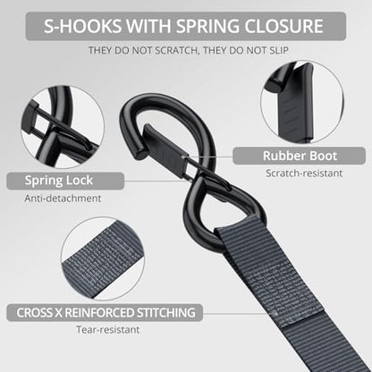 4 Pack Retractable Ratchet Straps (4 Count)