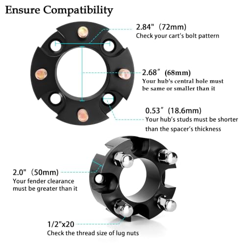 Golf Cart 2 inch Wheel Spacers for Yamaha