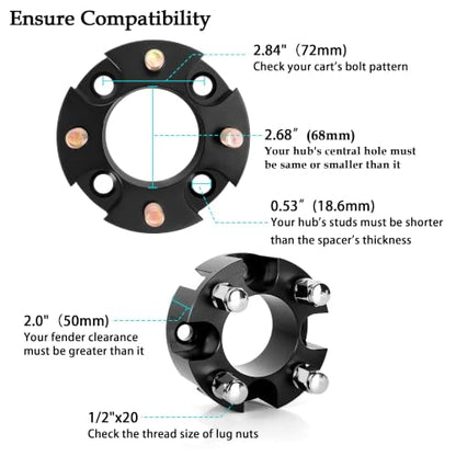 Golf Cart 2 inch Wheel Spacers for Yamaha