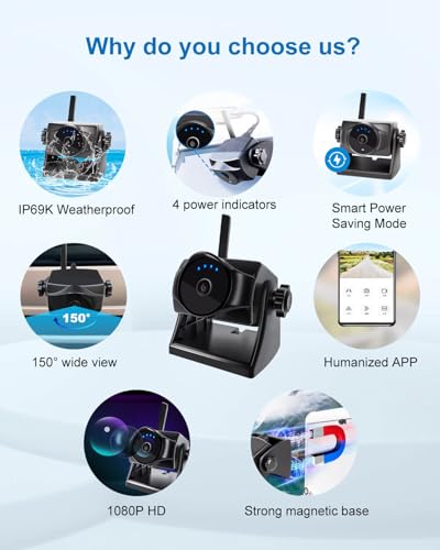 1080P Magnetic Wireless Backup Camera WiFi Hitch Camera