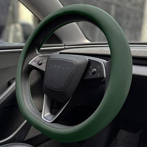 Nappa Leather Steering Wheel Cover for Tesla Model Y