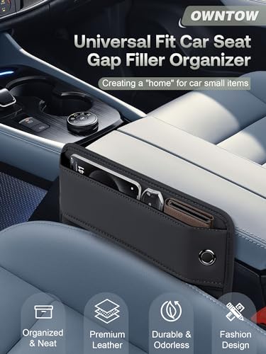 Premium Leather Car Seat Gap Filler Organizer