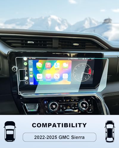 For 2026 GMC Sierra Clear 9H Tempered Glass Screen Protector