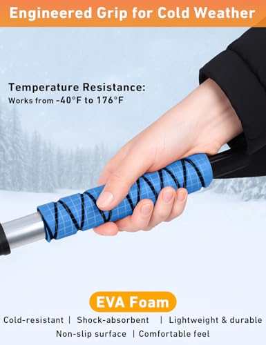27" Aluminum Snow Brush with Ice Scrapers for Car Windshield