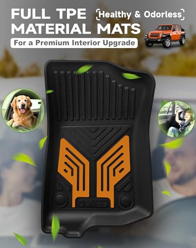 Premium Color TPE Floor Mats for Jeep Wrangler JL 2018