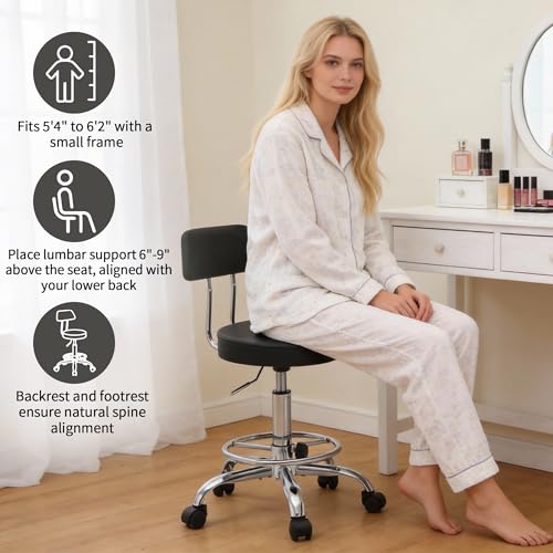Rolling Stool with Back
