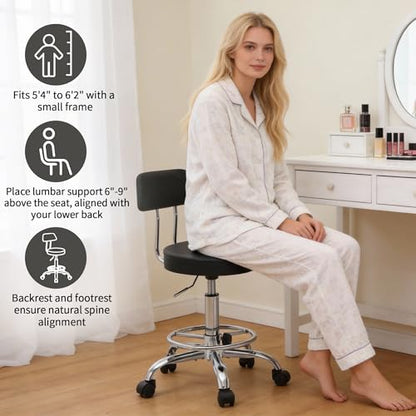 Rolling Stool with Back