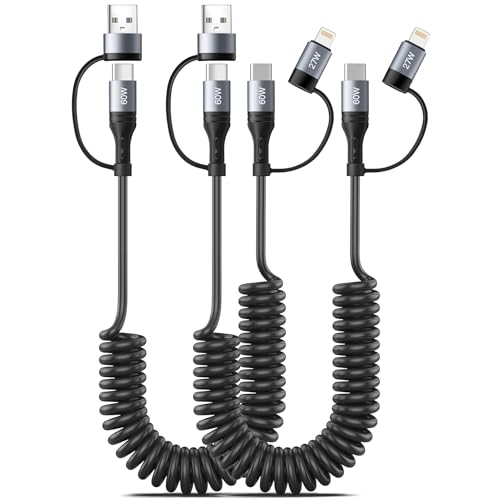 60W Coiled USB C Cable Fast Charging