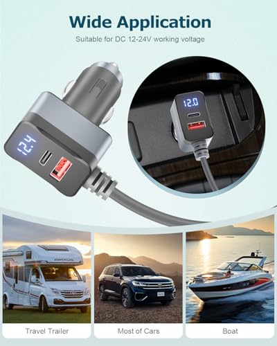 3 in 1 Starlink Mini Cable 12V Adapter 10FT Car Cigarette Lighter Adapter