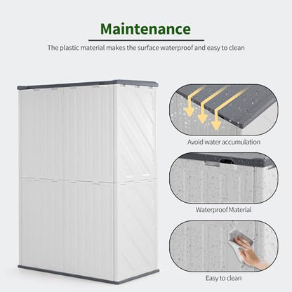 Macrout 50 Cu Ft Outdoor Storage Cabinet with Shelves