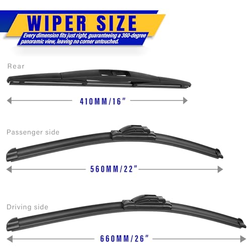 3 Wipers Fits Honda Odyssey 2005