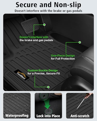 Floor Mats & Cargo Mat with Backrest Mat for Hyundai Tucson 2022 (3 Count)