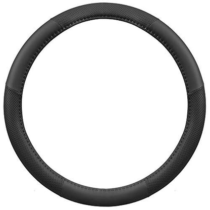 Perforated Microfiber Leather Steering Wheel Cover for Cars Trucks SUVs Vans