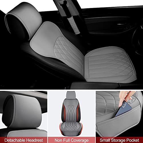 2 Pack Waterproof Front Car Seat Covers for Car Truck SUV Grey (2 Count)