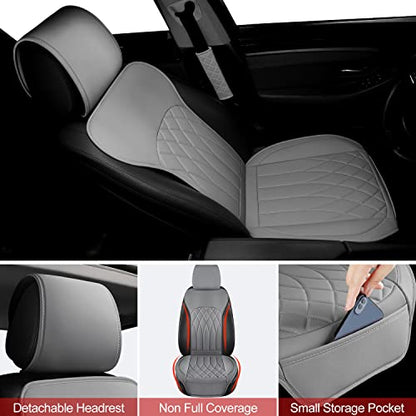 2 Pack Waterproof Front Car Seat Covers for Car Truck SUV Grey (2 Count)