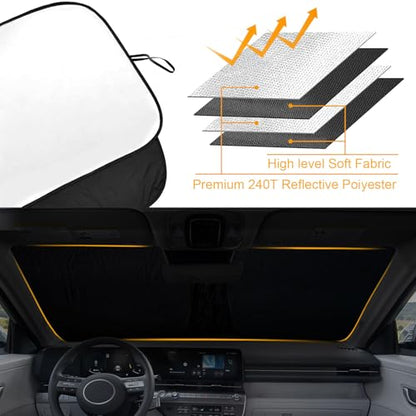 Foldable Front Windshield Sunshade fit for Hyundai Kona 2024