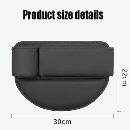 Car Seat Gap Filler Organizer for Tesla Model 3/Model S/Model X/Model Y 2013-2025, with Cup Holder Adjustable Car Seat Storage Box Leather Material,Black-Driver's+Passenger seat