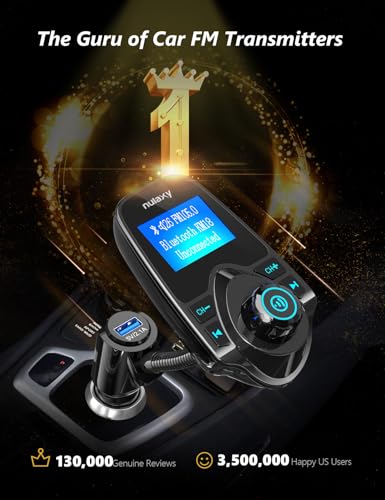 Bluetooth 5.4 Car Adapter FM Transmitter with 1.44" LCD Screen Black