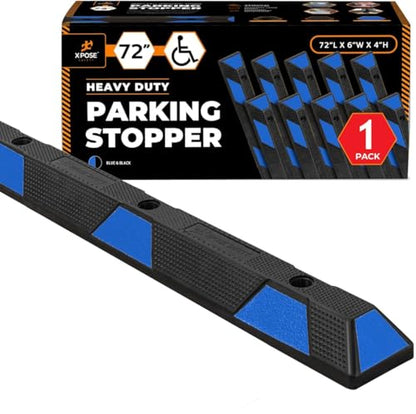 72" Heavy Duty Blue Rubber Parking Stopper