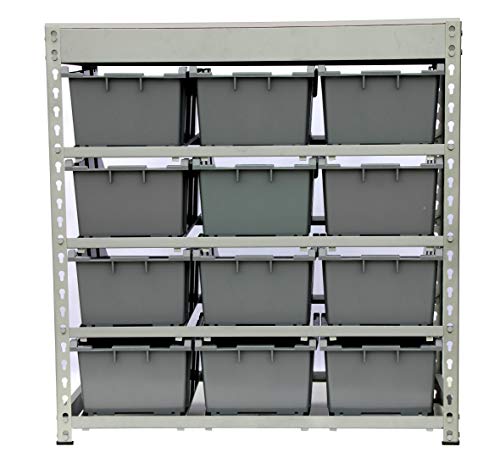 Bin Rack Boltless Steel Storage System Organizer w (12 Count)