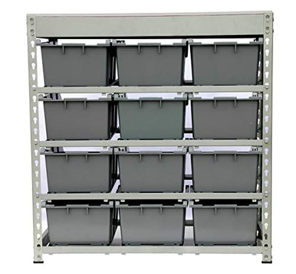 Bin Rack Boltless Steel Storage System Organizer w (12 Count)